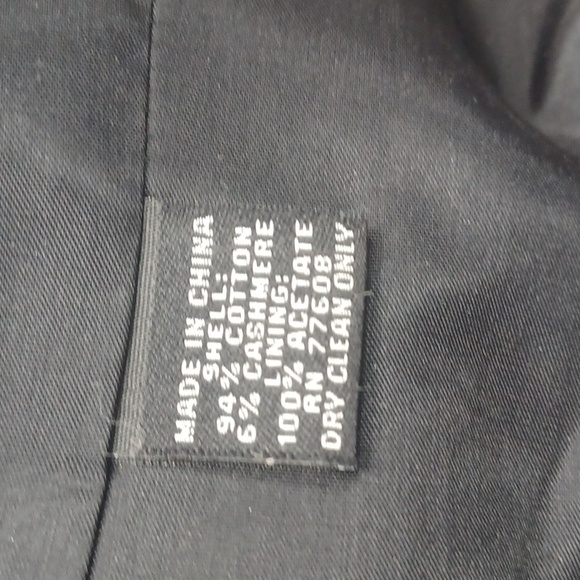 J Peterman black cotton cashmere riding jacket women's sz 10 - Picture 7 of 8